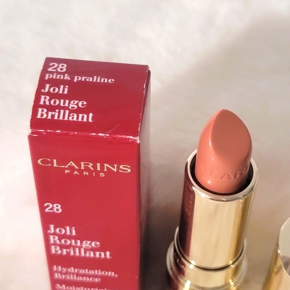 Clarins Joli Rouge Moisturizing Sheer Perfect Shine Lipstick - 28 Pink Praline - Picture 2 of 3